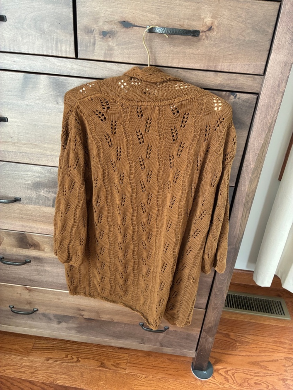 Coldwater Creek Brown Open-Front Knit Cardigan - Picture 3 of 3